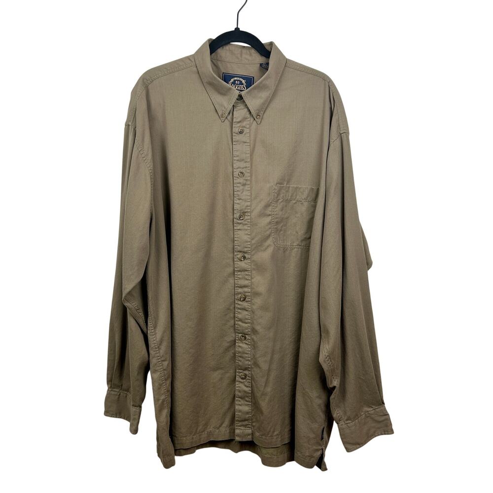 BD Baggies 2XLT Long Sleeve Button-Up Shirt Tan Cotton Tencel Blend